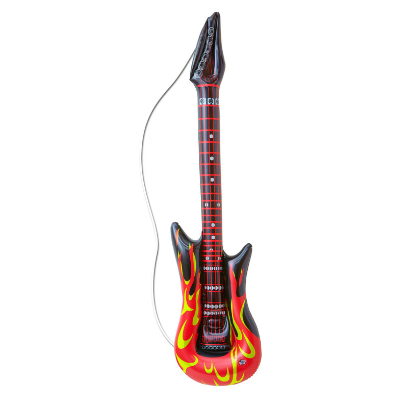 Guitare rock en flammes gonflable 105 cm  