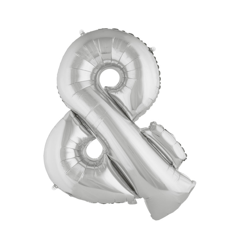 Ballon aluminium g√©ant symbole & argent 80 cm  