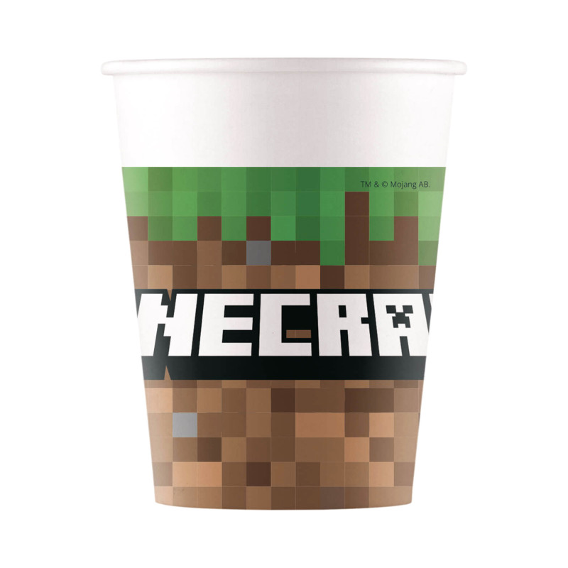 8 gobelets en papier 200ml Minecraft  