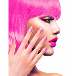 Faux ongles adh√©sifs roses adulte  