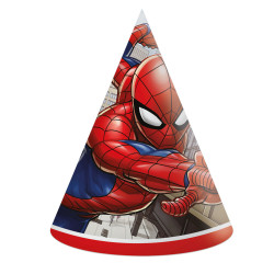 6 chapeaux de f√™te en carton Spiderman  