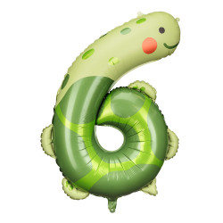 Ballon aluminium tortue chiffre 6 75 x 96 cm  