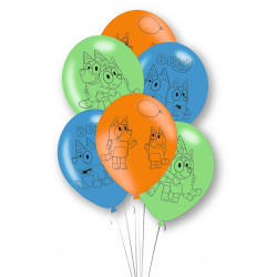 6 Ballons en latex Bluey  
