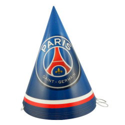 6 Chapeaux de f√™te en carton PSG 16 cm  