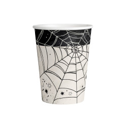 8 Gobelets en carton toile d'araign√©e 250 ml  