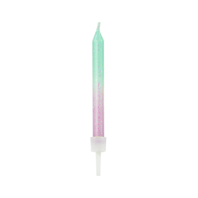 20 Bougies d'anniversaire iridescentes 6 cm  