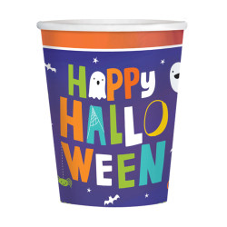 8 Gobelets en carton Halloween friends 250 ml  