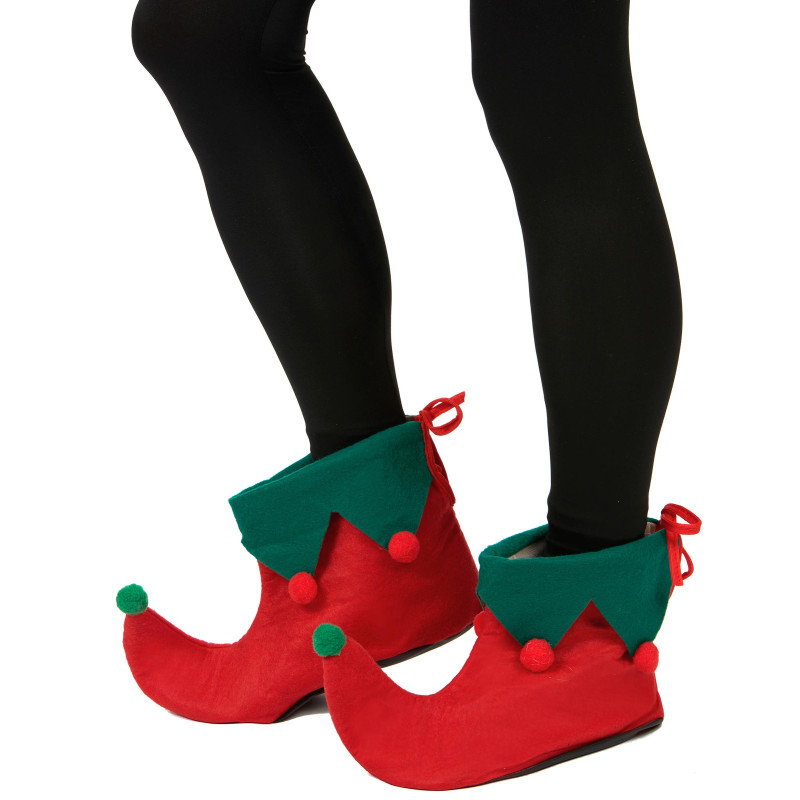 Sur-chaussures elfe avec pompons adulte  