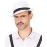Chapeau borsalino blanc bande noire adulte  