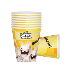 8 Gobelets en carton Lapins cr√©tins 200 ml  