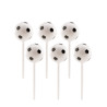 6 Ballons de foot en plastique sur pic 2,3 cm  