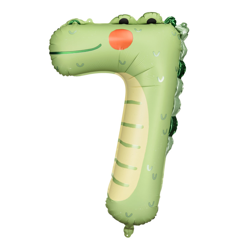Ballon aluminium crocodile chiffre 7 56 x 85 cm  