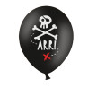 6 Ballons en latex f√™te de pirate noirs 30 cm  