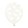 6 ballons en latex naturel transparents nuages blancs 30 cm  