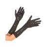 Gants noirs mi-longs avec sequins adulte  