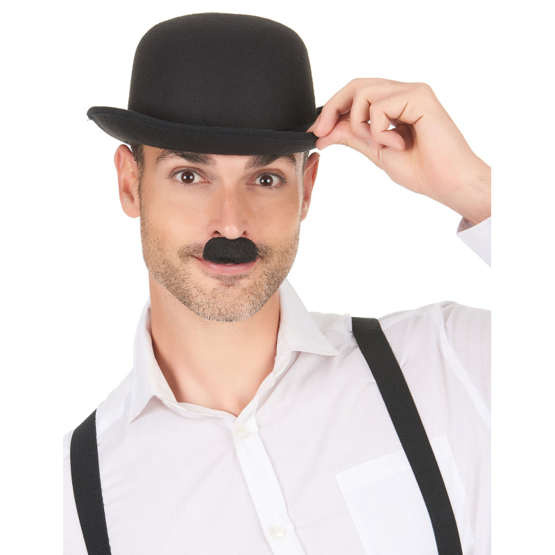 Moustache Charlie Chaplin noire adulte  