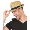 Chapeau borsalino en paille et bande noire adulte  