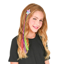 Tresses multicolores avec √©toile √† sequins pour cheveux  