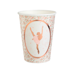 10 gobelets carton ballerine 7,8 x 9,7 cm rose gold  