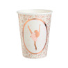 10 gobelets carton ballerine 7,8 x 9,7 cm rose gold  