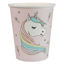 10 Gobelets carton licorne 7,8 x 9,7 cm  