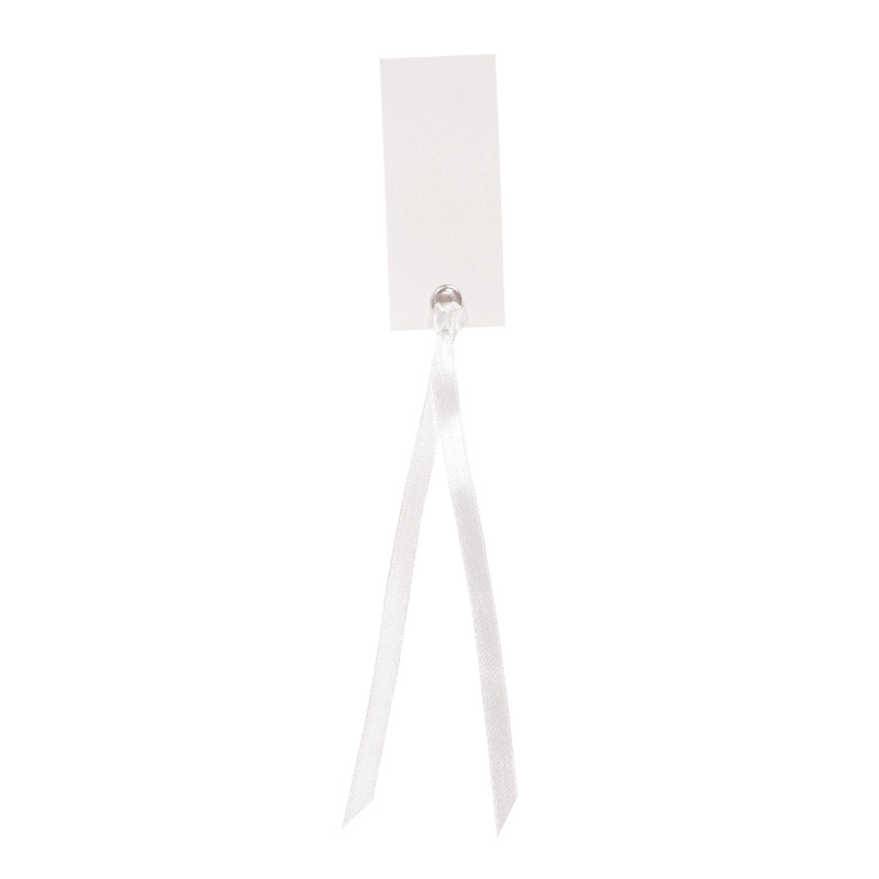 12 marque-places rectangle avec ruban blanc 3 x 7 cm √©tiquettes cartonn√©es  