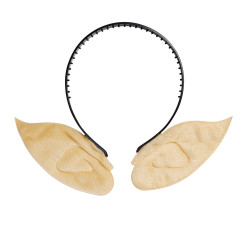 Serre-t√™te oreilles d'elfe beige et noir  