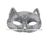 Loup chat √† sequins argent√© adulte  