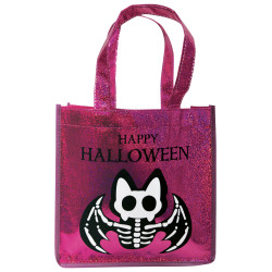 Sac √† paillettes rose chauve-souris squelette  