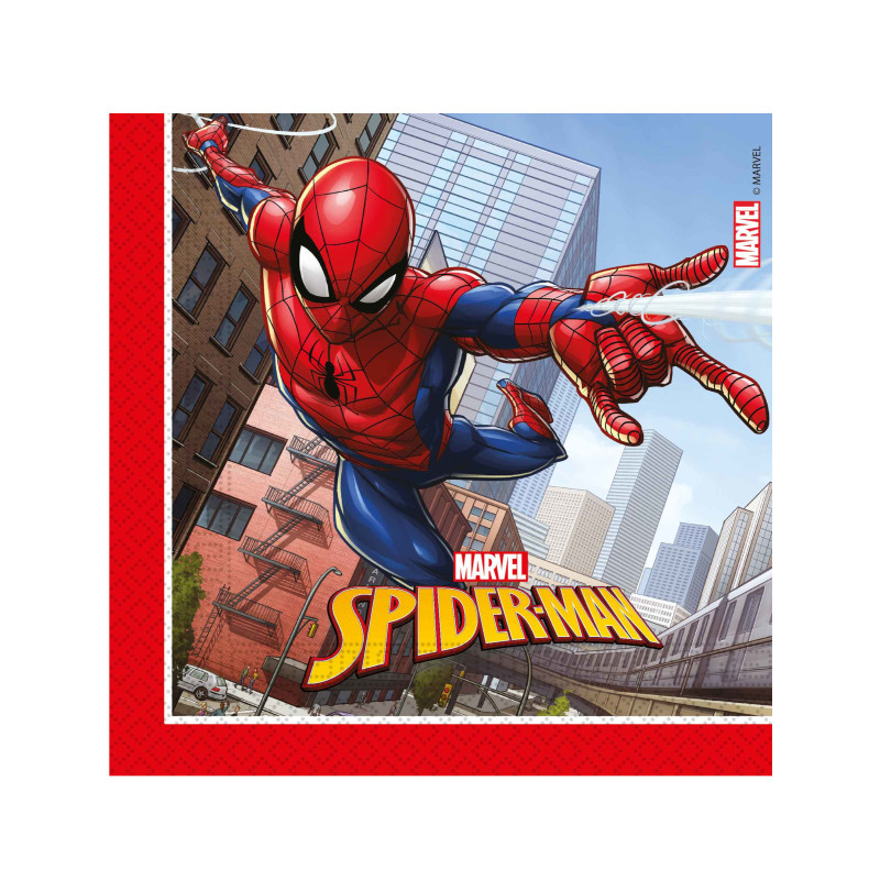 20 Serviettes en papier Spiderman Fighter 33 x 33 cm  