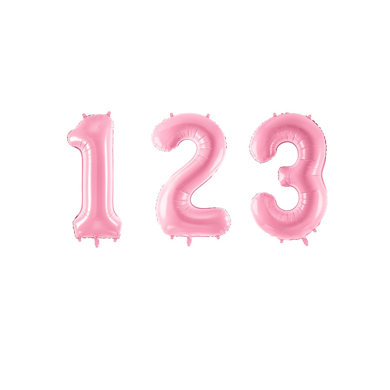 Ballon g√©ant chiffre rose pastel 86 cm  