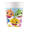 8 Gobelets en carton Baby Shark 200 ml  