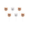 6 Bougies d'anniversaire petits ours bruns et blancs 3 cm  