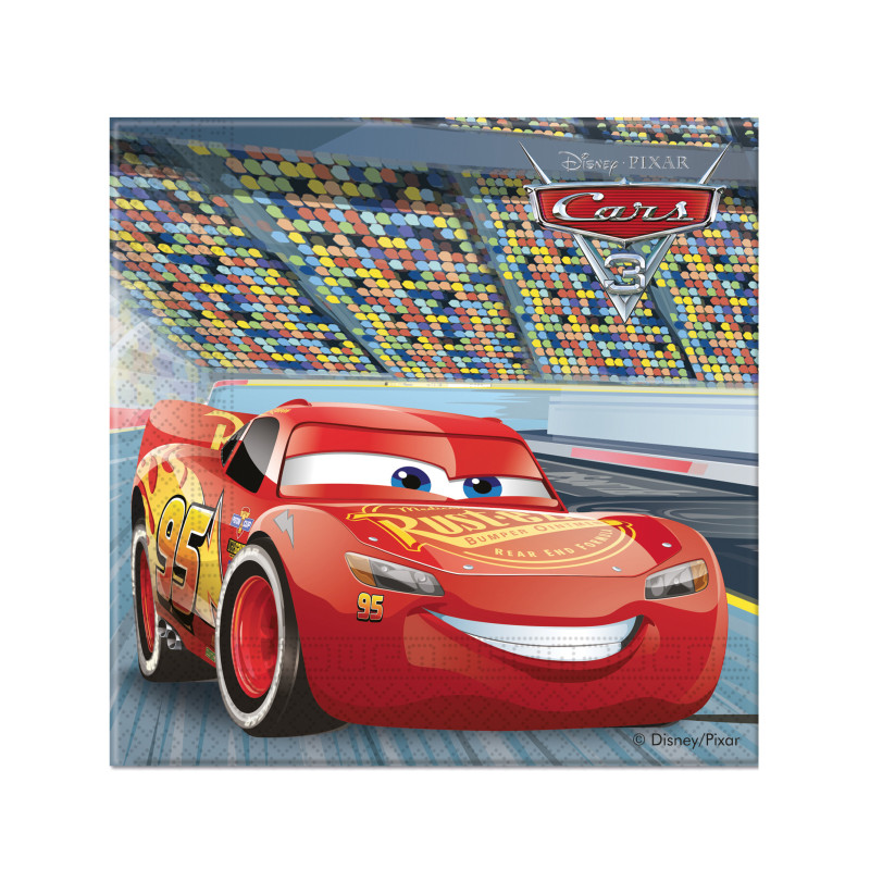 20 Serviettes en papier Flash McQueen Cars 3 33 x 33 cm  