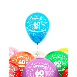 Sachet 8 ballons 60 ans  