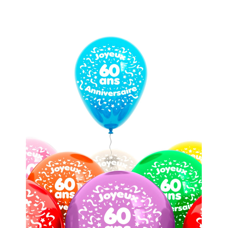 Sachet 8 ballons 60 ans  