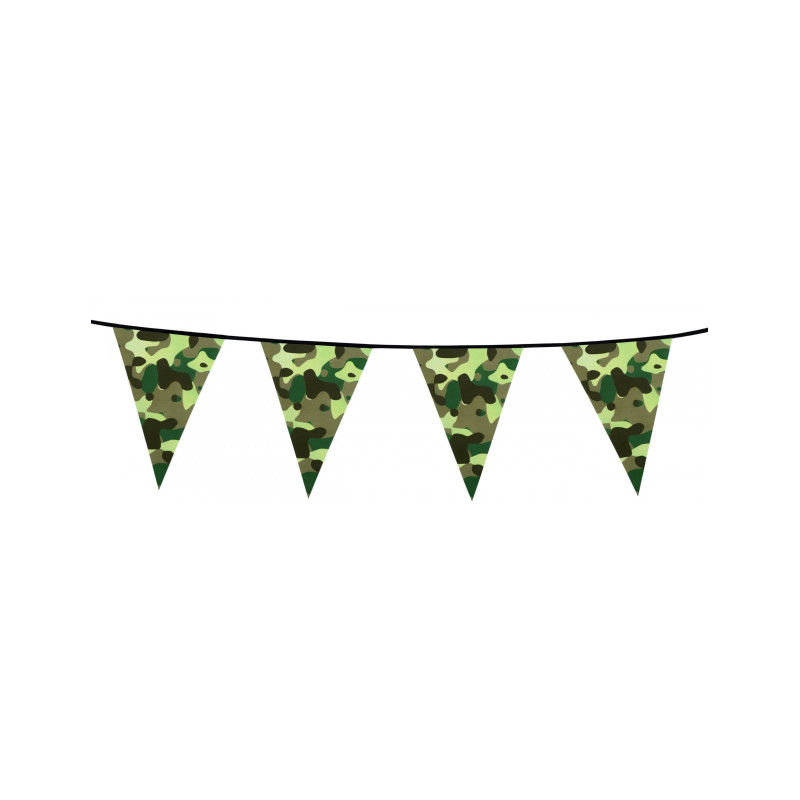 Guirlande fanions papier Camouflage 6 m  
