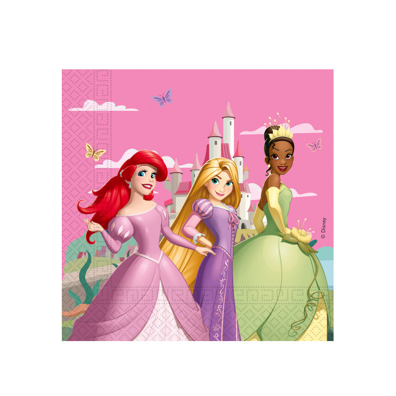 20 Serviettes Princesses Disney 33 x 33 cm  