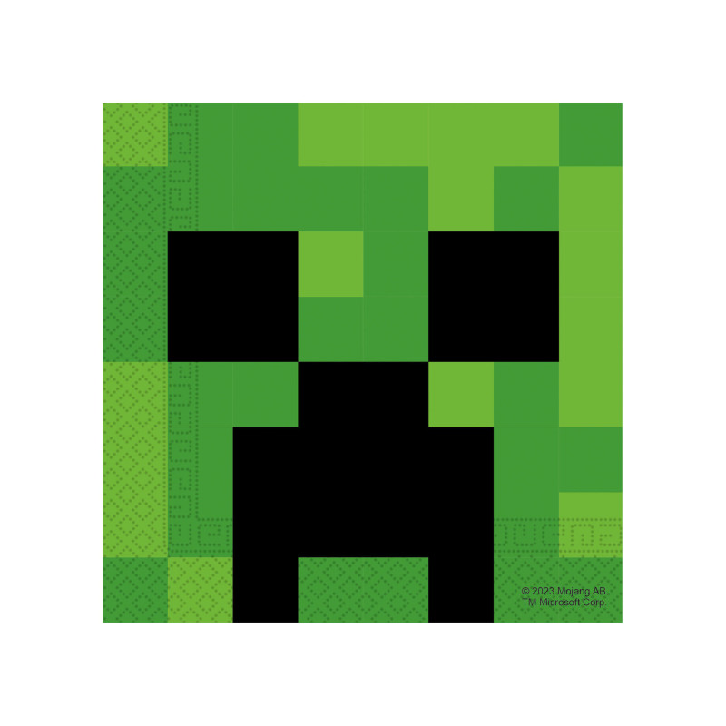 20 serviettes en papier Minecraft 33X33cm  