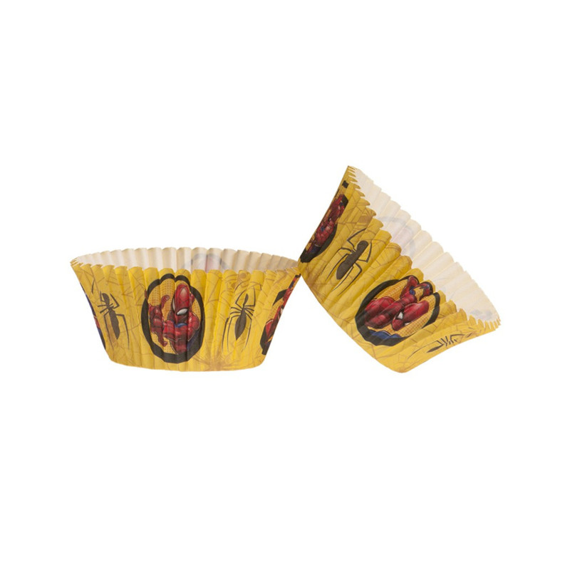 25 Moules √† cupcakes en papier Spiderman 5 x 3 cm  