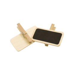 12 mini ardoises sur pince en bois naturel 4 x 2 cm marque-places  