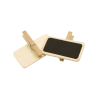 12 mini ardoises sur pince en bois naturel 4 x 2 cm marque-places  