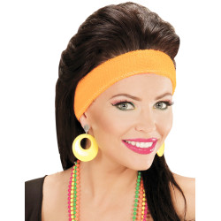 Boucles d'oreilles jaune fluo adulte  