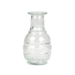 Vase en verre gravure ancienne 7,5 x 13 cm style boh√®me  