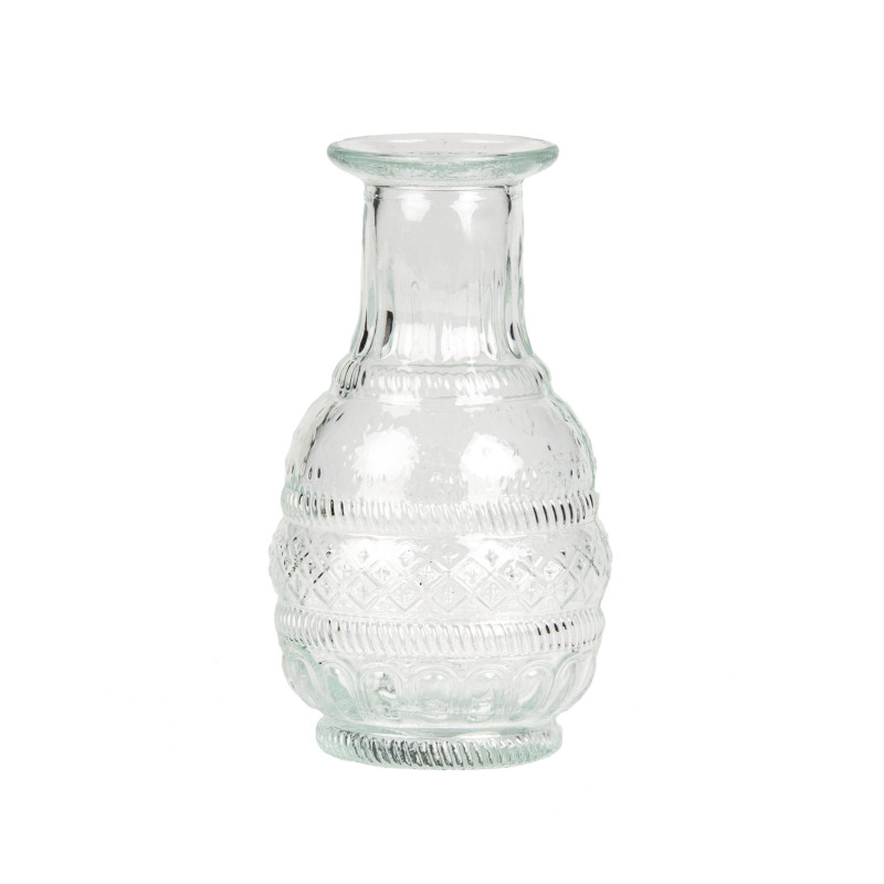 Vase en verre gravure ancienne 7,5 x 13 cm style boh√®me  