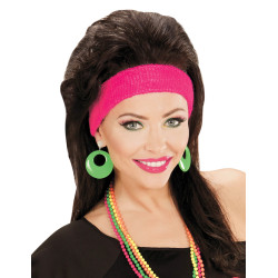 Boucles d'oreilles verte fluo adulte  