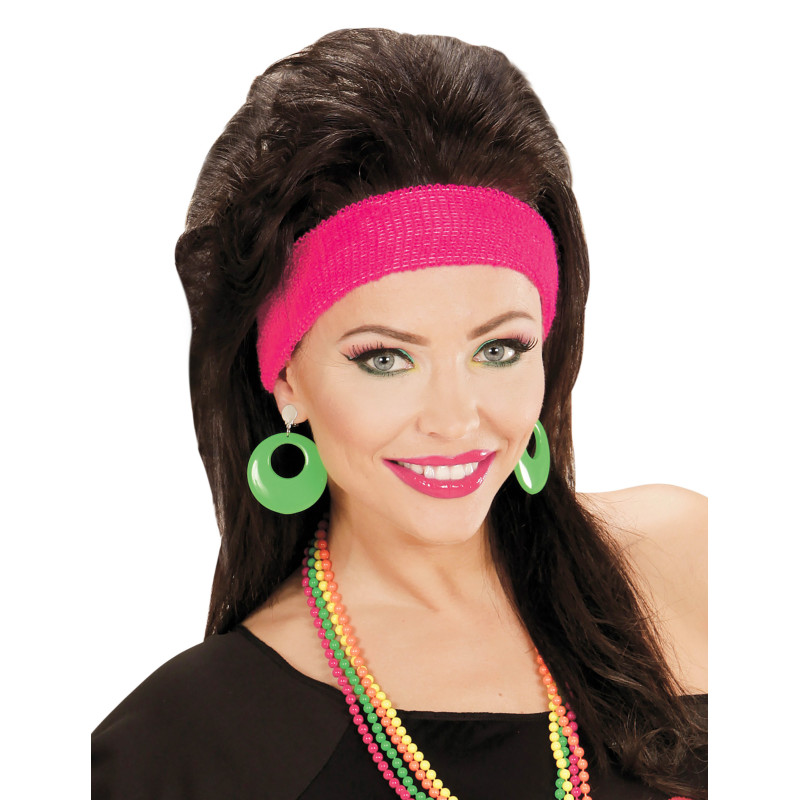 Boucles d'oreilles verte fluo adulte  