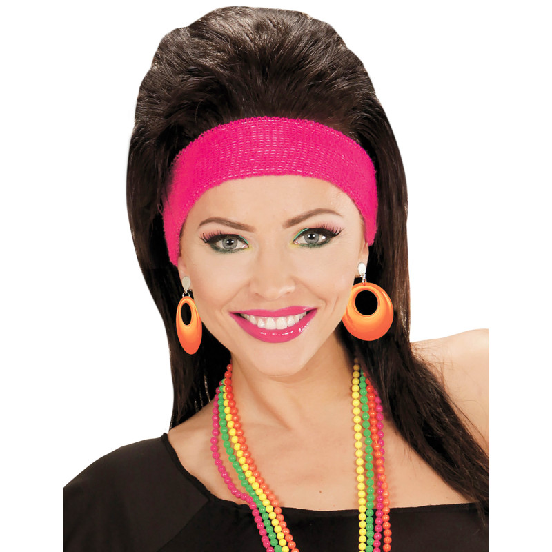 Boucles d'oreilles orange fluo adulte  
