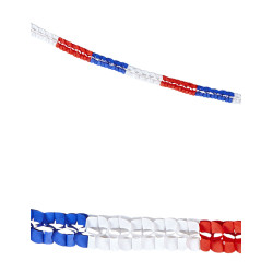 2 Guirlandes papier tricolore supporter France 3 m  