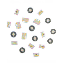 Confettis de table cassettes et vinyles ann√©es 90  
